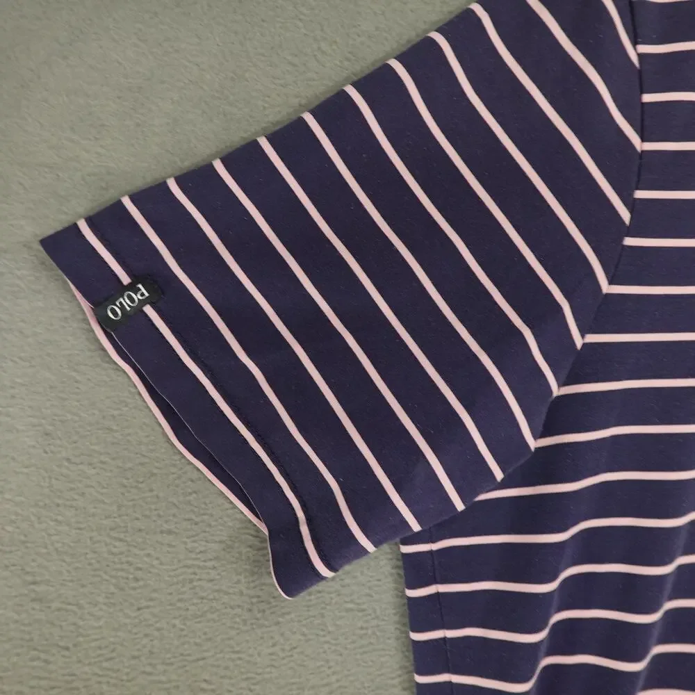 Polo Golf Ralph Lauren Performance Striped Blue Purple‎ Shirt XL Faded